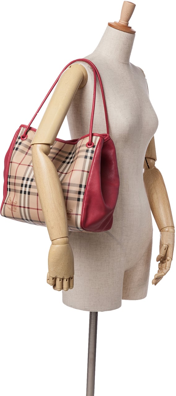 Burberry Small Haymarket Check Coated Canvas Canterbury Tote Bruin