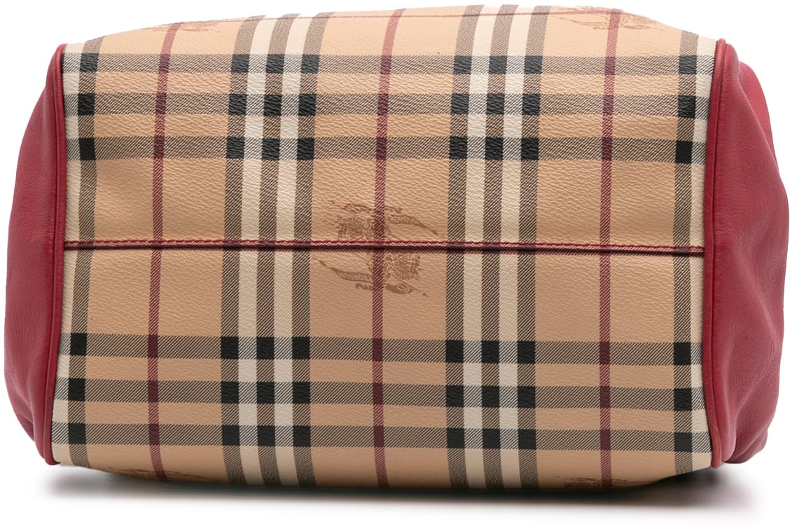 Burberry Small Haymarket Check Coated Canvas Canterbury Tote Bruin