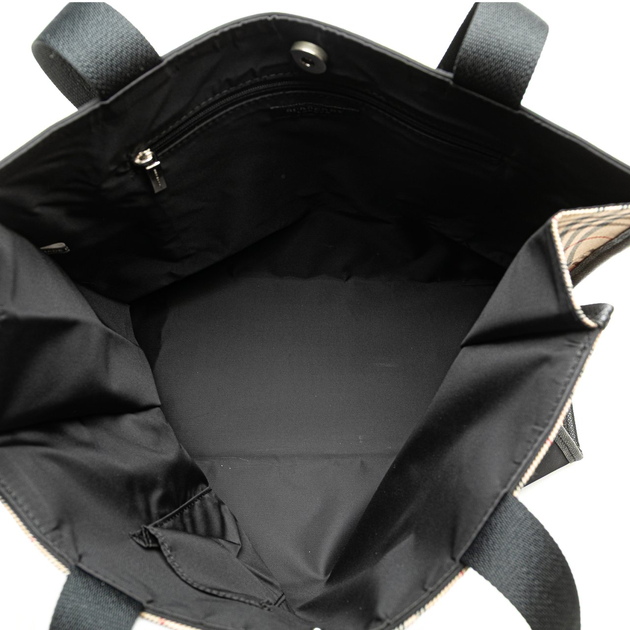 Burberry House Check Nylon Tote Zwart