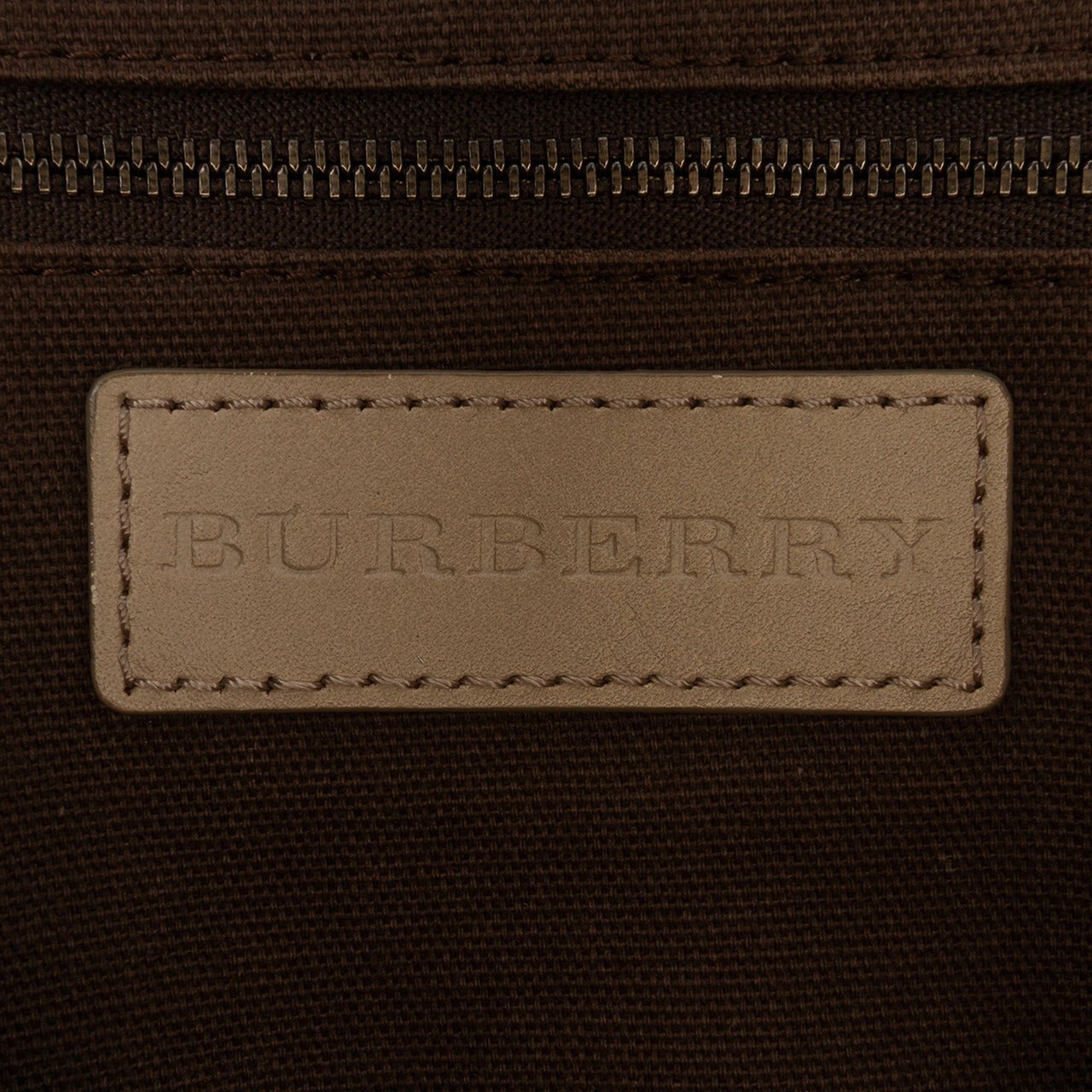 Burberry Smoke Check Coated Canvas Chester Boston Bag Bruin