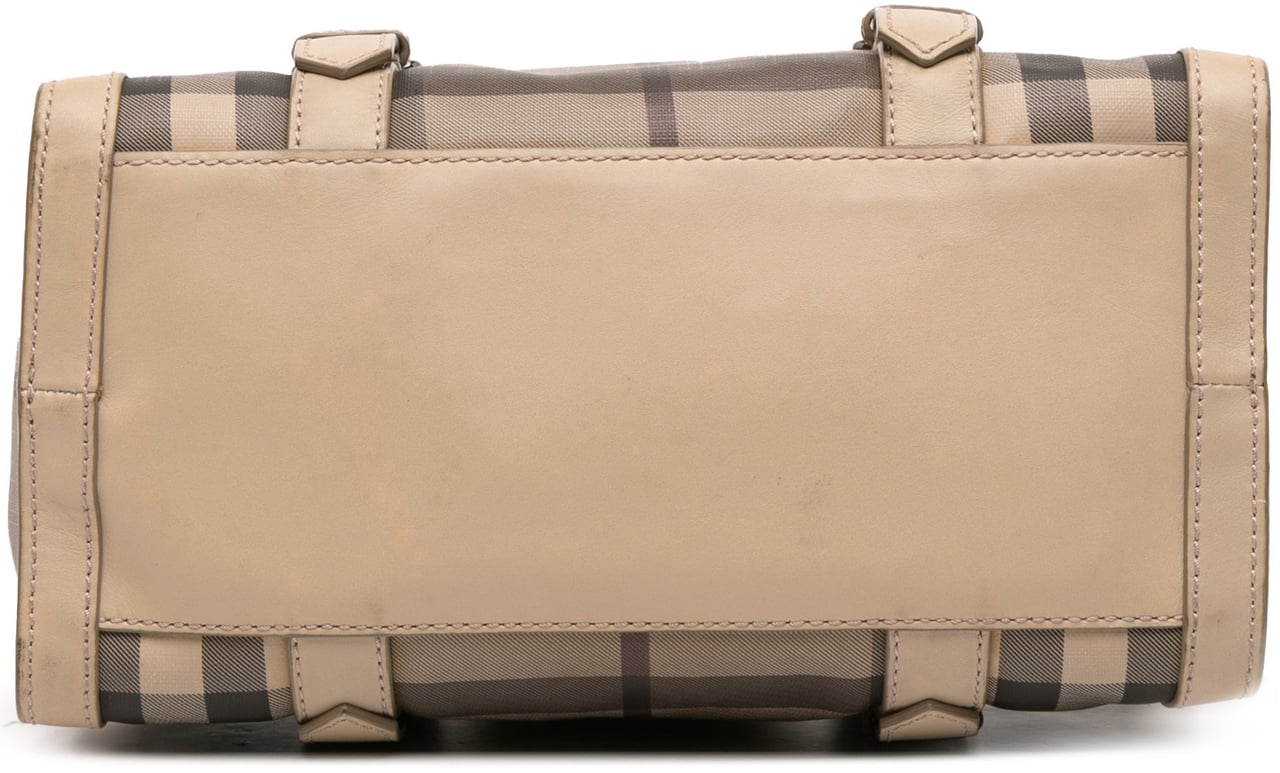 Burberry Smoke Check Coated Canvas Chester Boston Bag Bruin