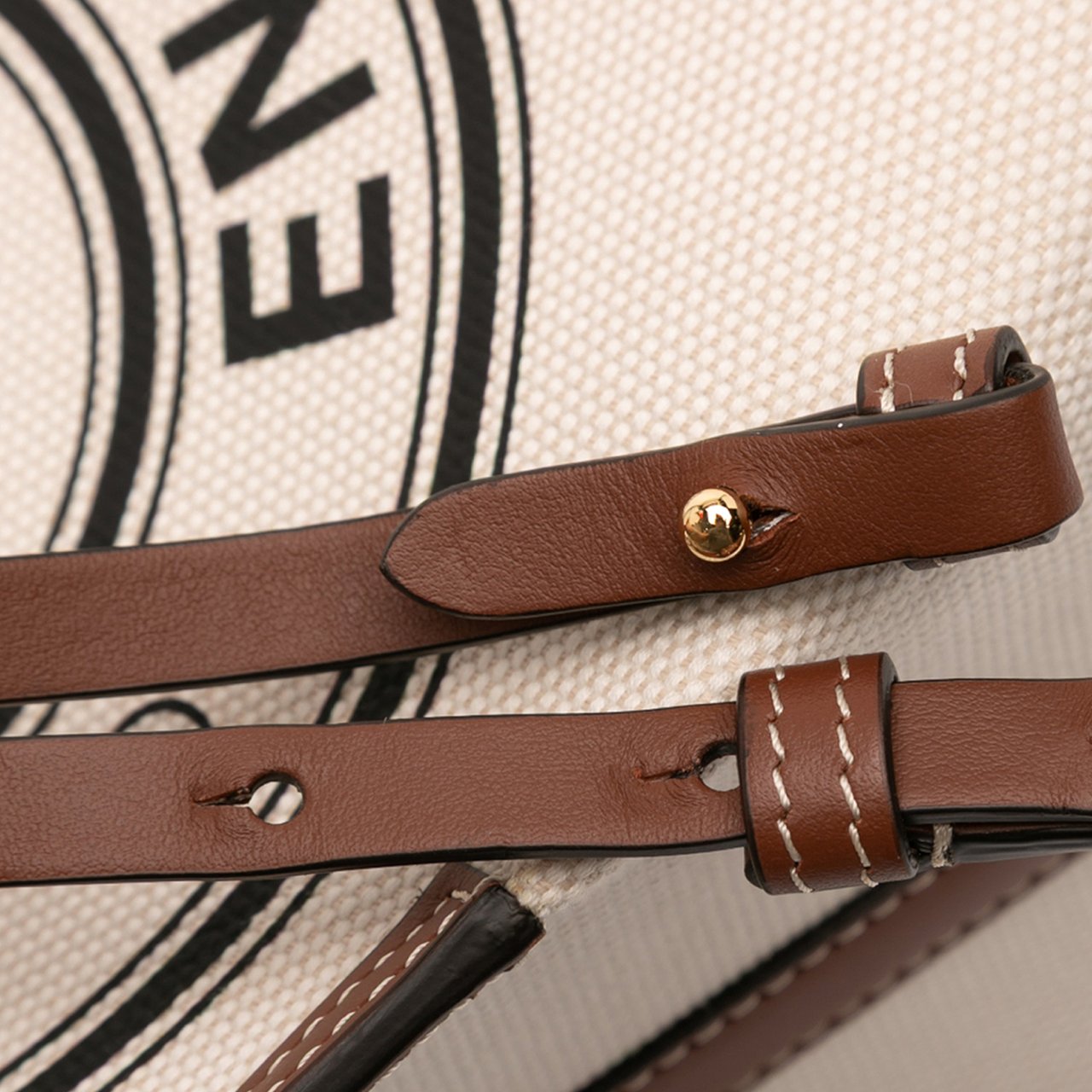 Burberry Small Canvas Logo Peggy Bucket Bag Bruin