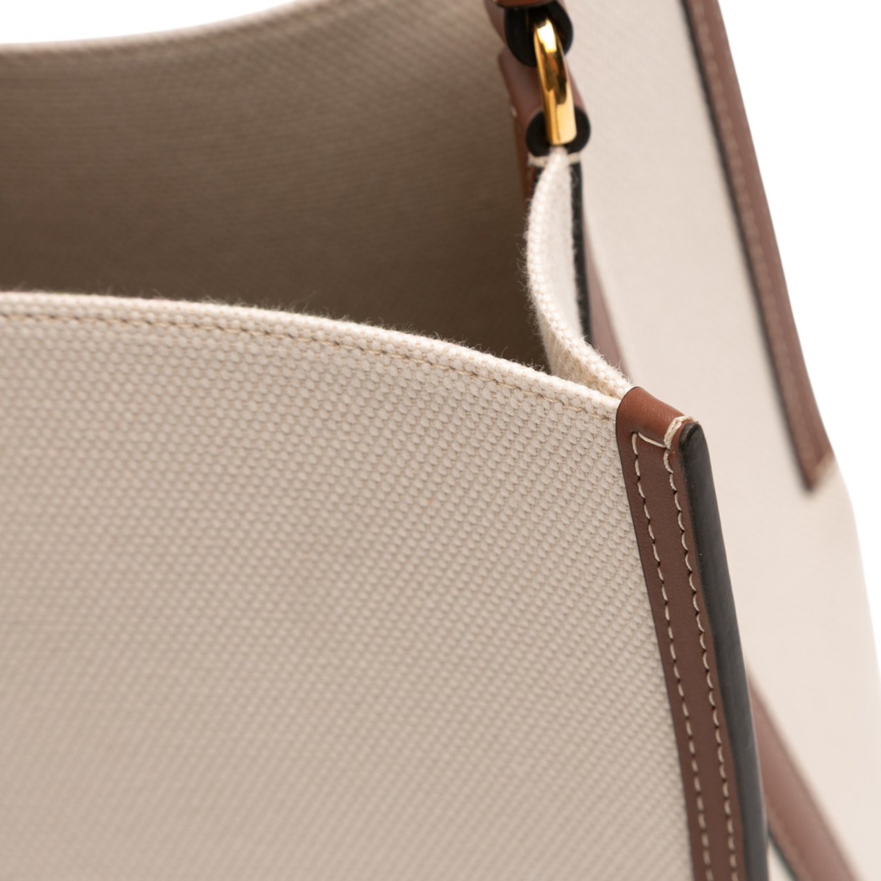 Burberry Small Canvas Logo Peggy Bucket Bag Bruin