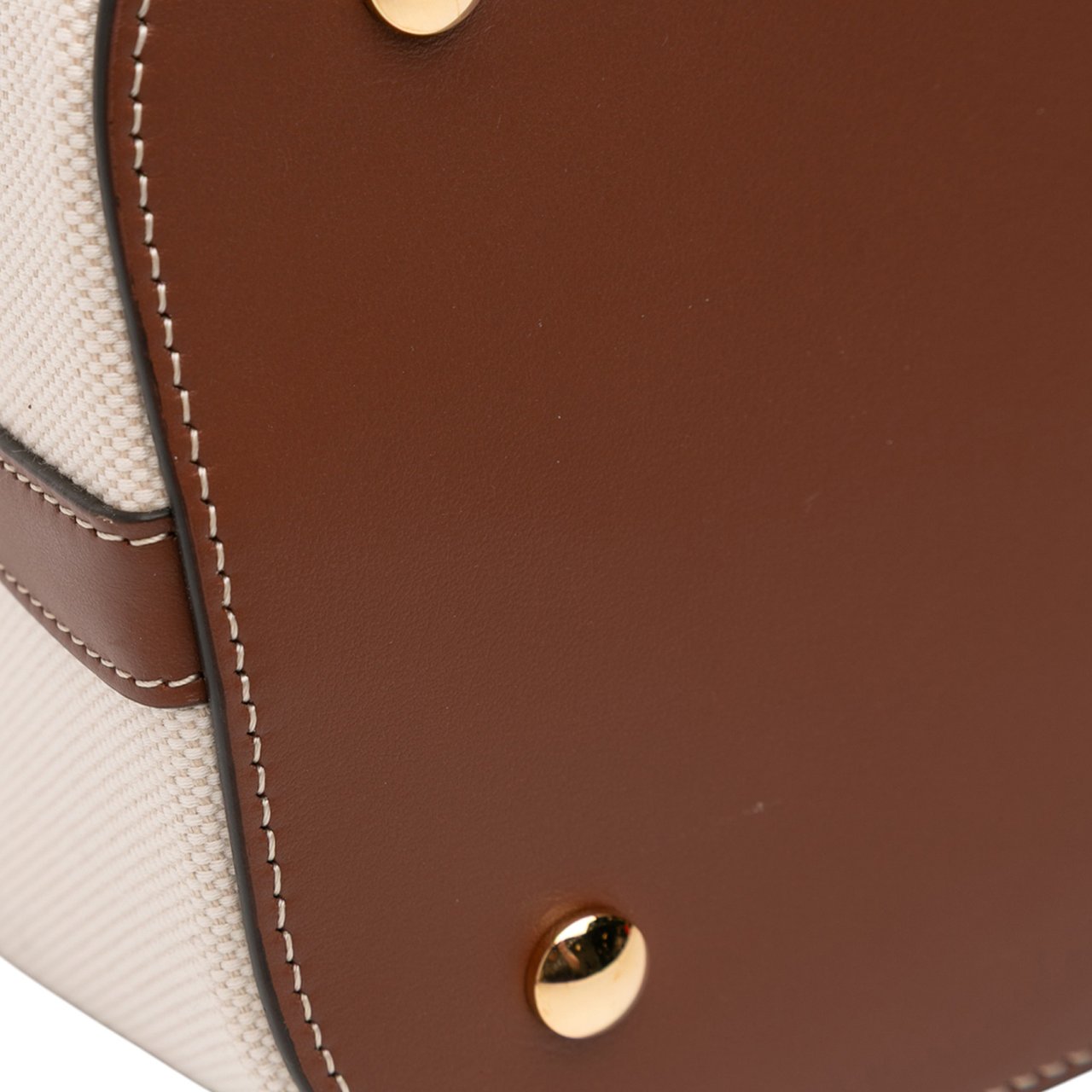 Burberry Small Canvas Logo Peggy Bucket Bag Bruin