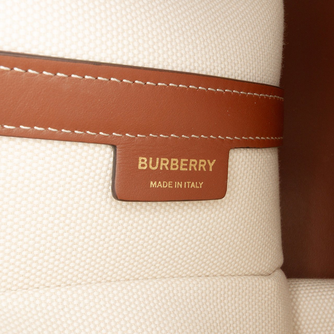 Burberry Small Canvas Logo Peggy Bucket Bag Bruin