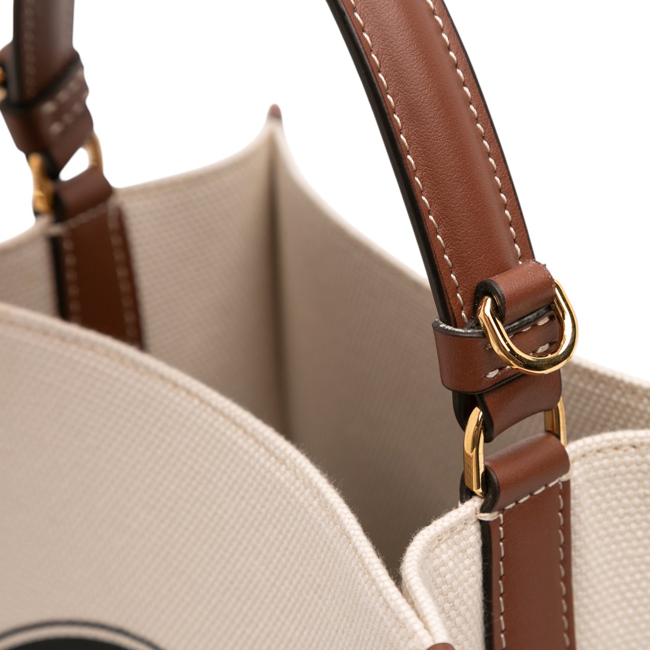 Burberry Small Canvas Logo Peggy Bucket Bag Bruin