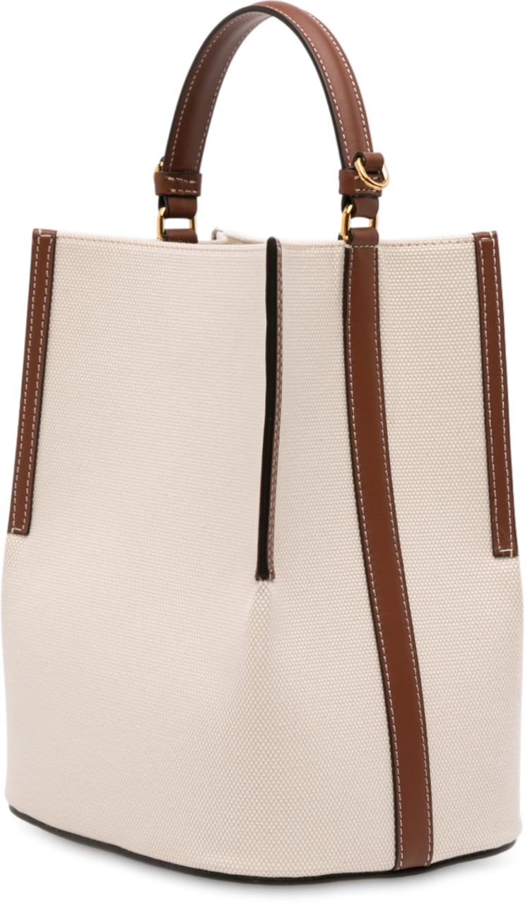 Burberry Small Canvas Logo Peggy Bucket Bag Bruin