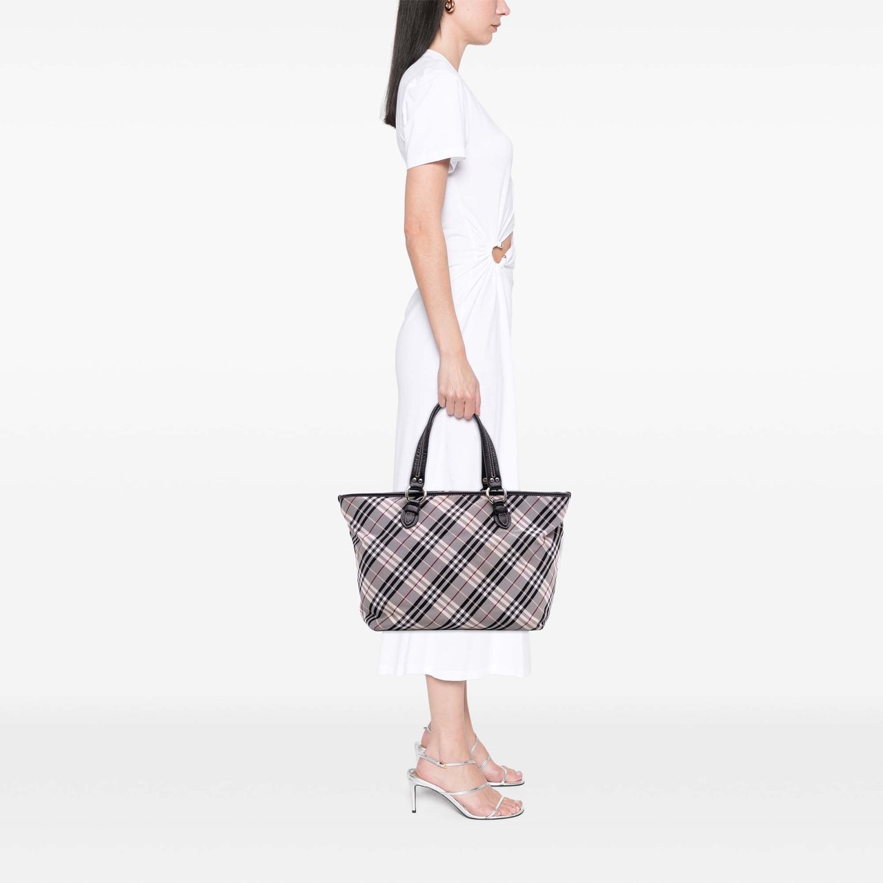Burberry Nova Check Canvas Tote Grijs