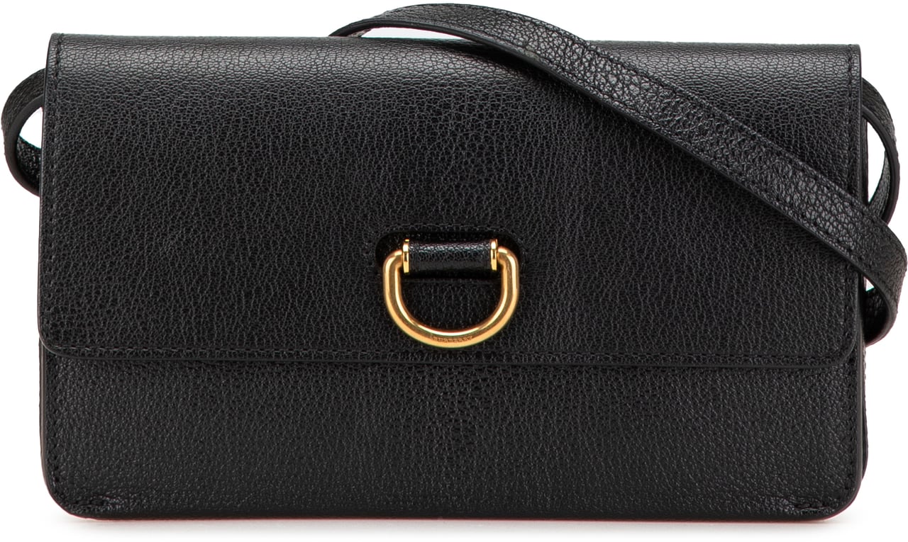 Burberry Leather Hayes D Ring Crossbody Zwart