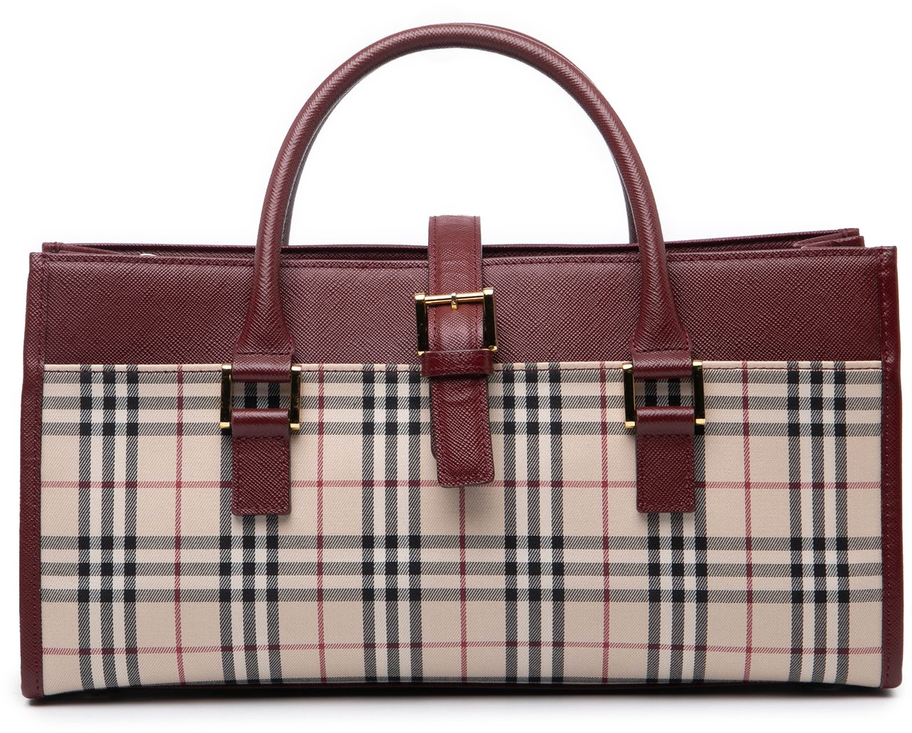 Burberry House Check Canvas Handbag Bruin