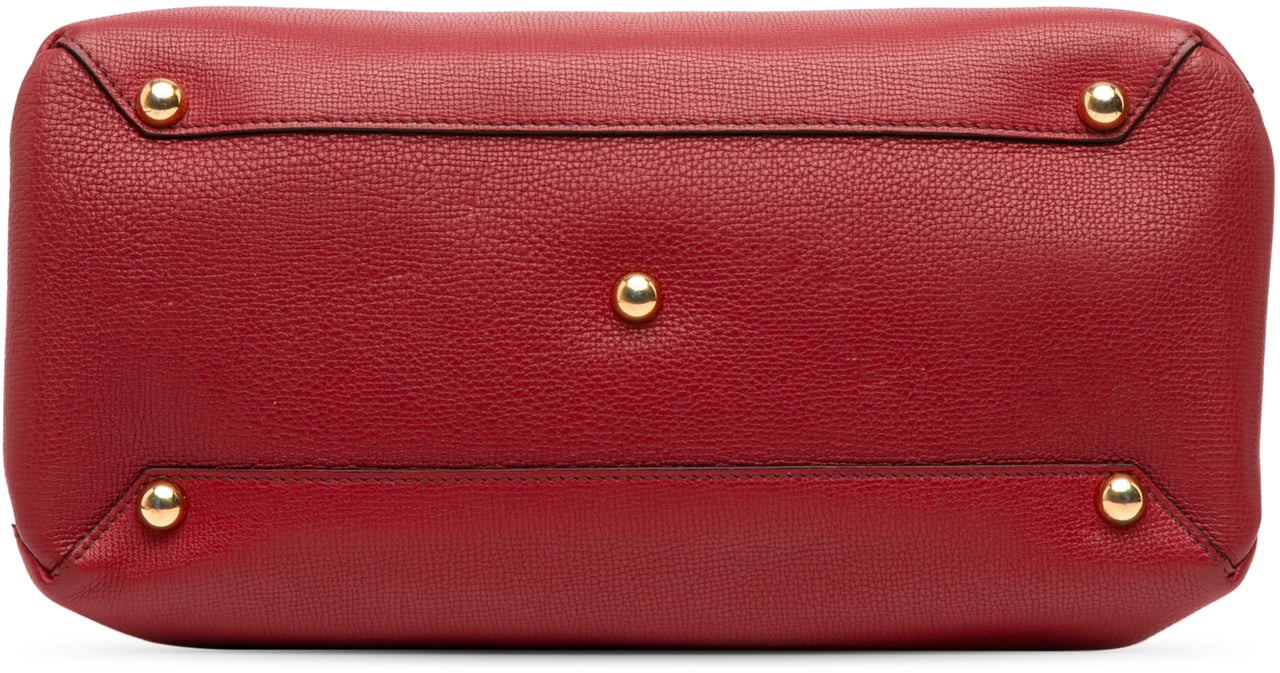 Burberry Medium Leather and House Check Banner Satchel Rood