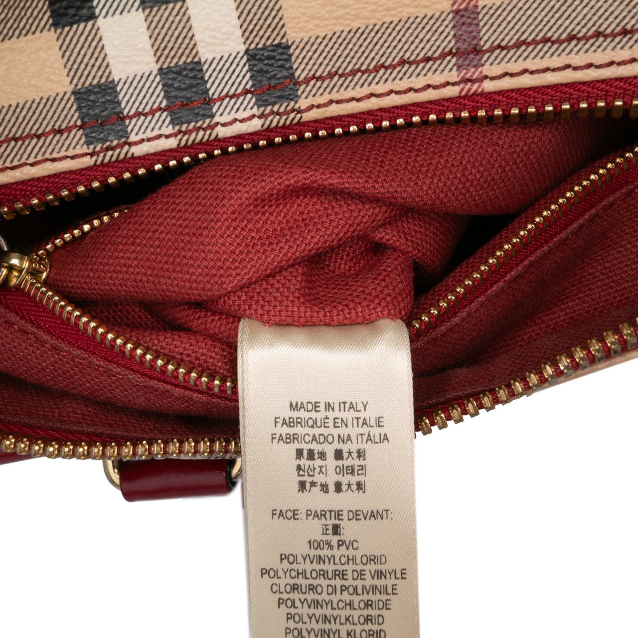 Burberry Small Haymarket Check Coated Canvas Blaze Satchel Bruin