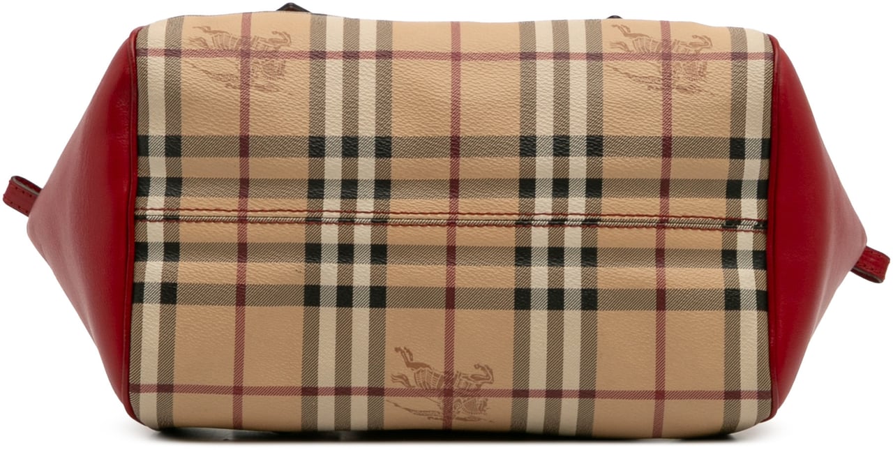 Burberry Small Haymarket Check Coated Canvas Blaze Satchel Bruin