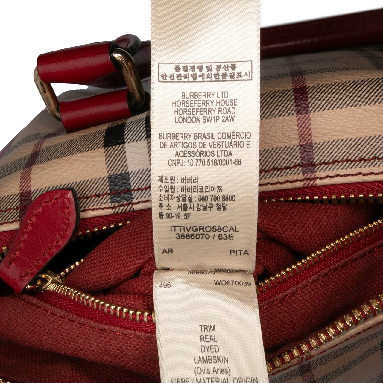 Burberry Small Haymarket Check Coated Canvas Blaze Satchel Bruin