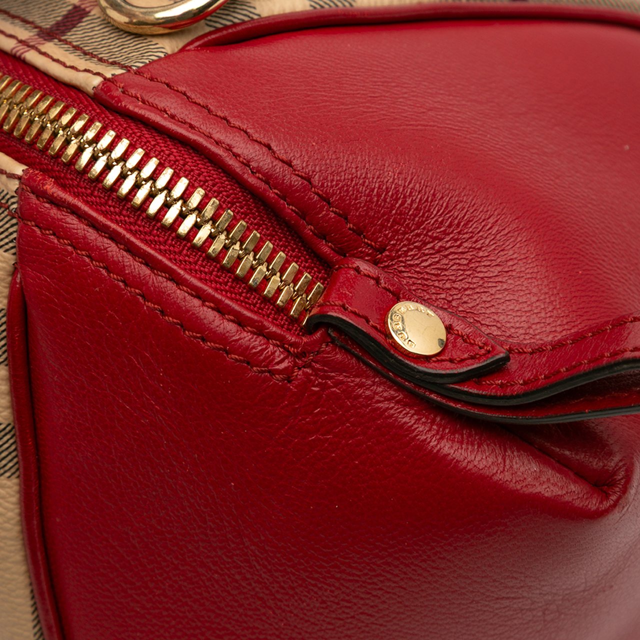 Burberry Small Haymarket Check Coated Canvas Blaze Satchel Bruin