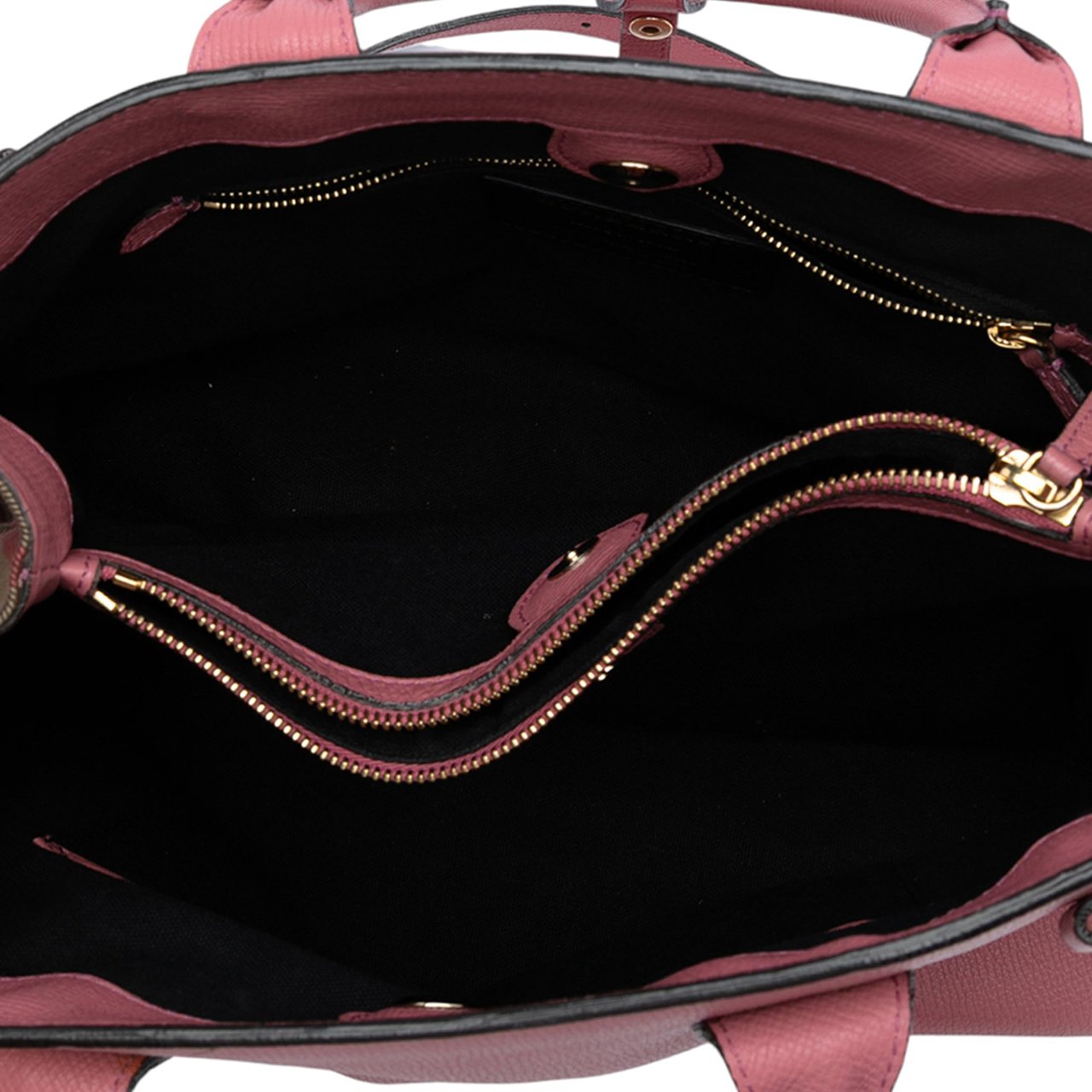 Burberry Medium Leather and House Check Banner Satchel Roze