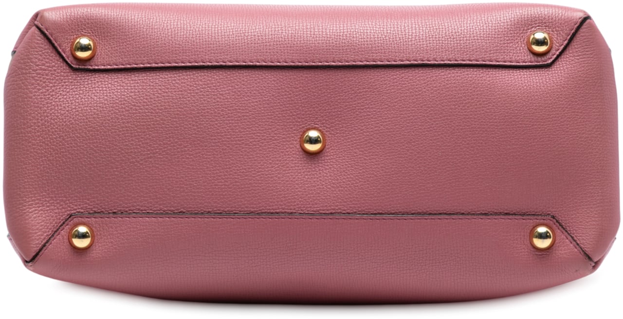 Burberry Medium Leather and House Check Banner Satchel Roze