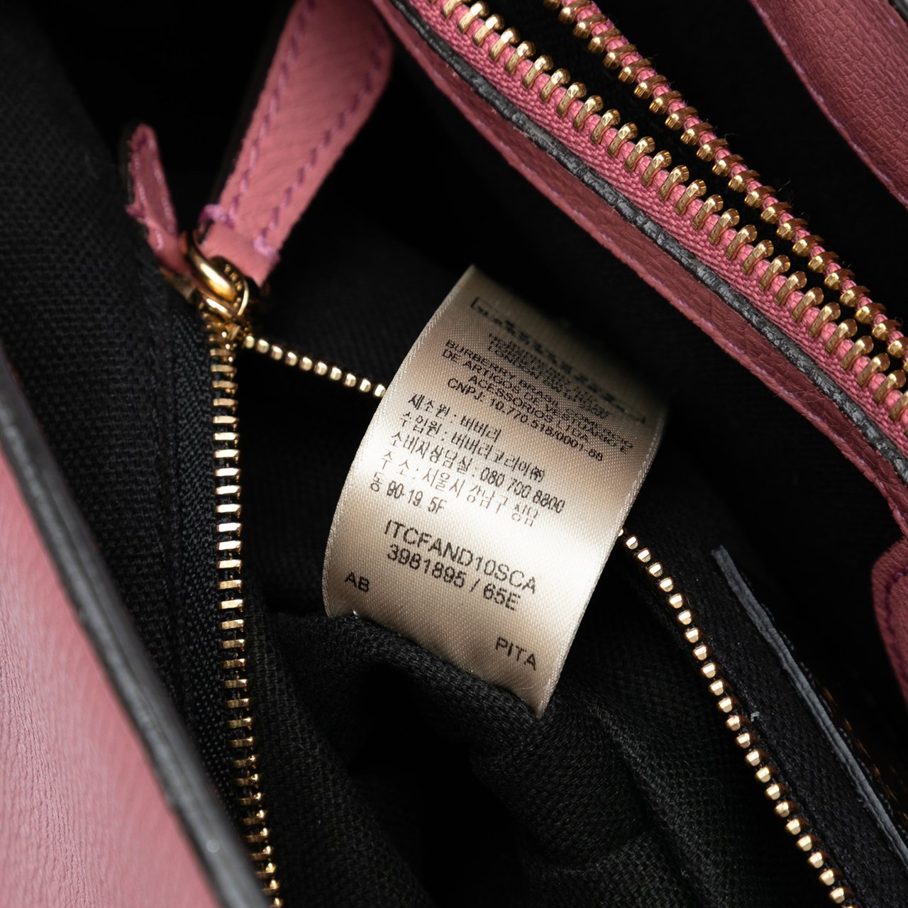 Burberry Medium Leather and House Check Banner Satchel Roze