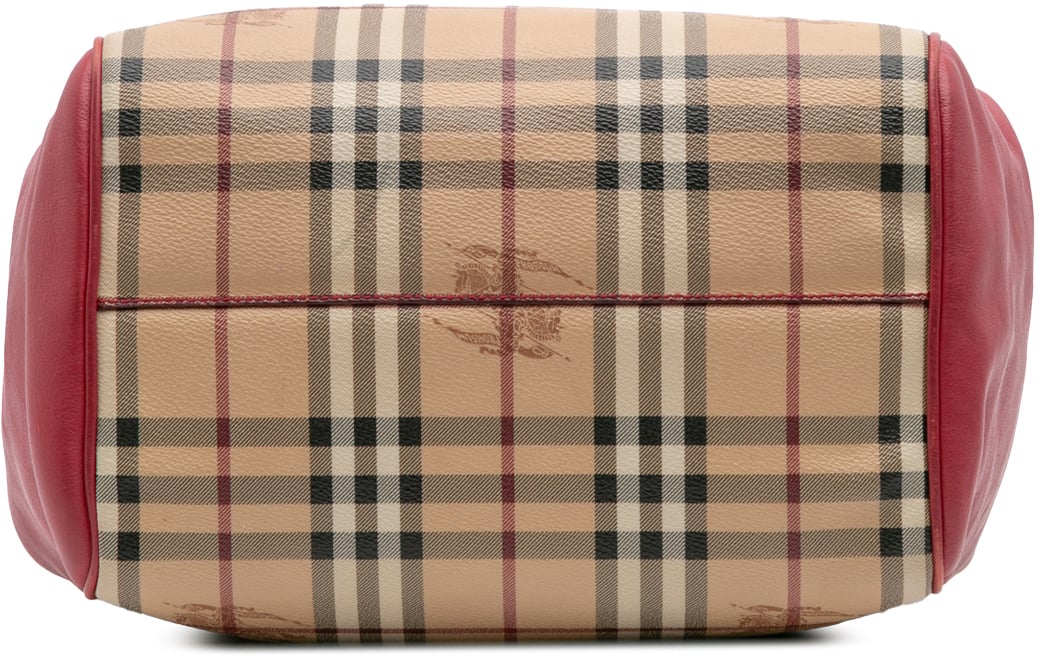 Burberry Small Haymarket Check Coated Canvas Canterbury Tote Bruin
