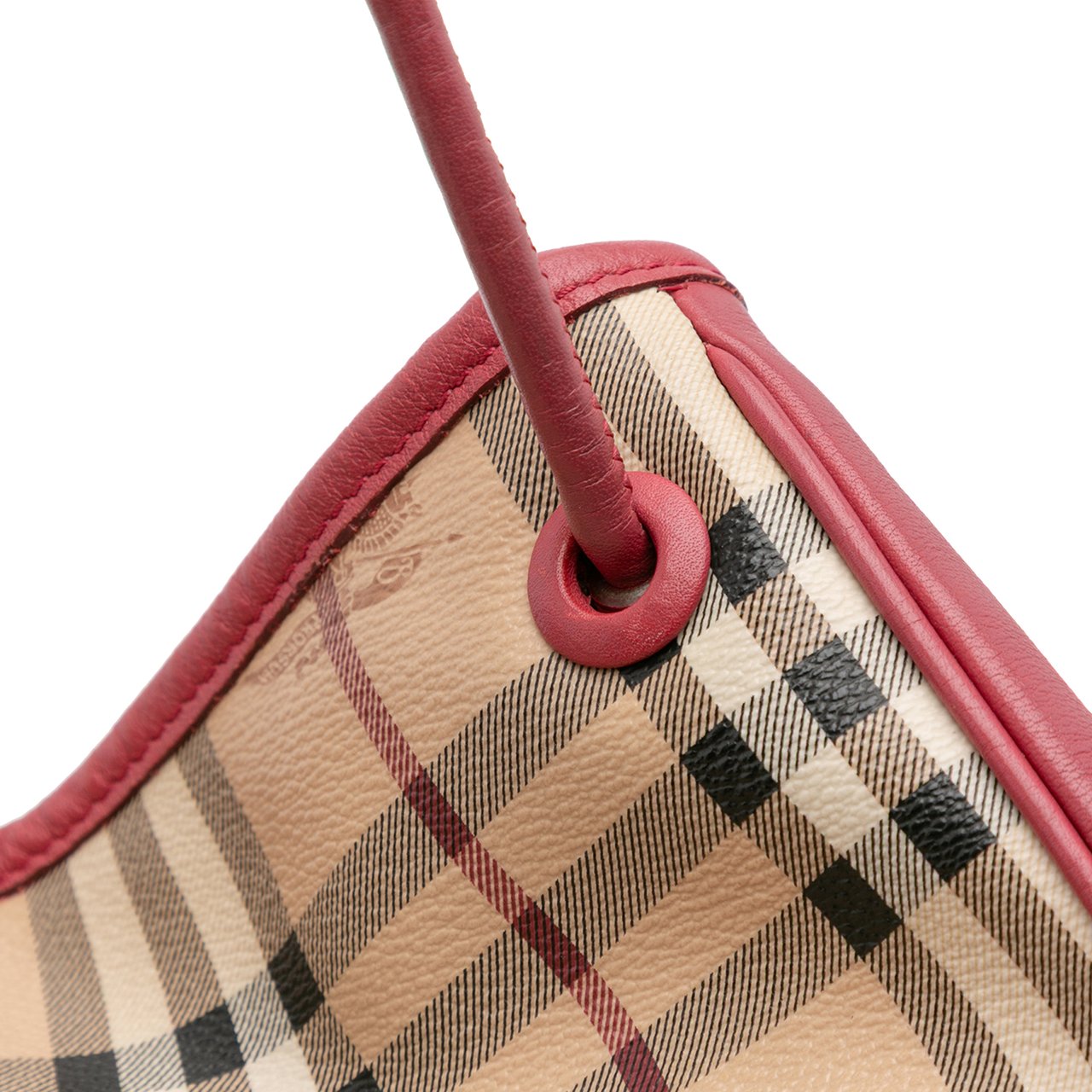 Burberry Small Haymarket Check Coated Canvas Canterbury Tote Bruin