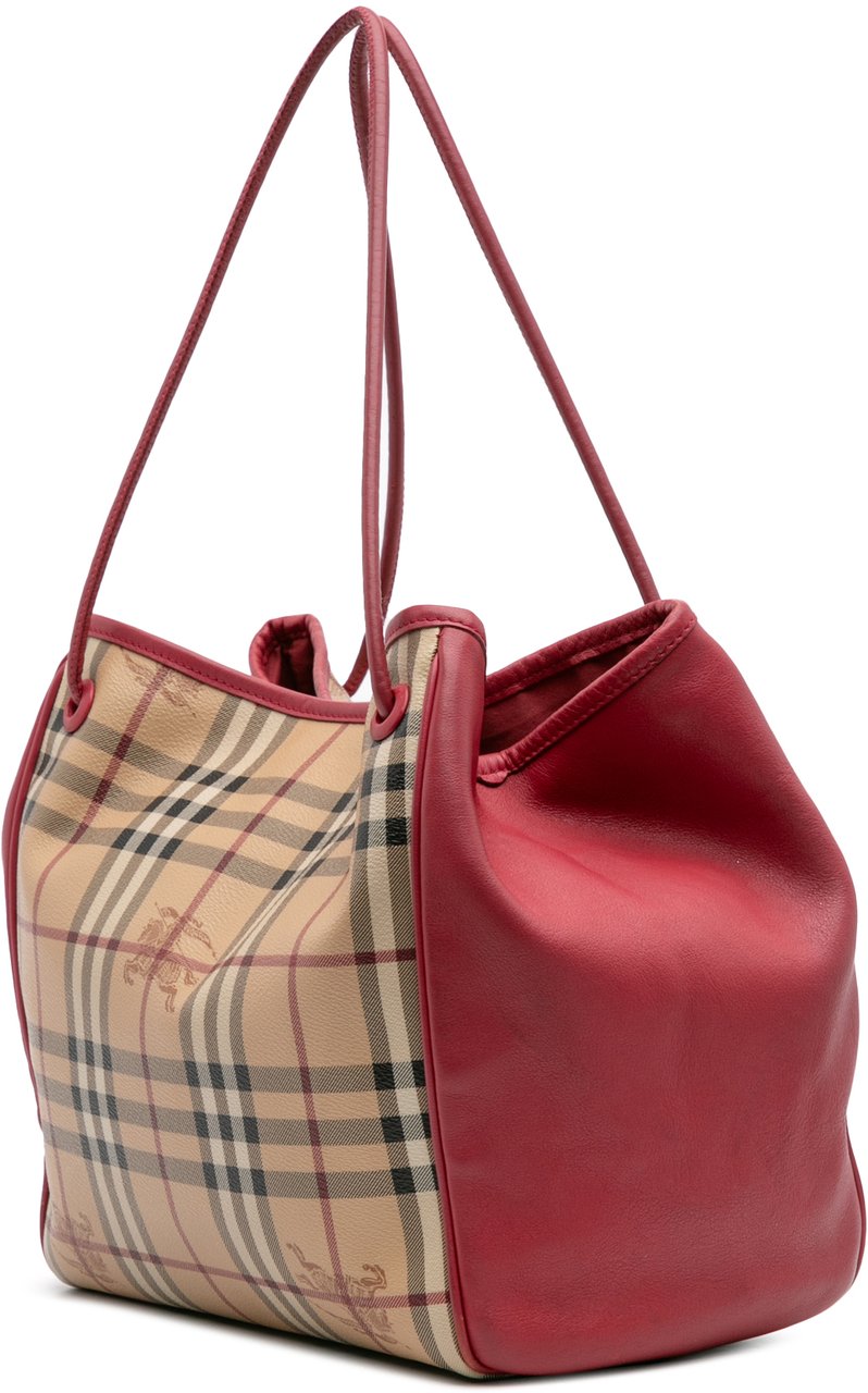 Burberry Small Haymarket Check Coated Canvas Canterbury Tote Bruin