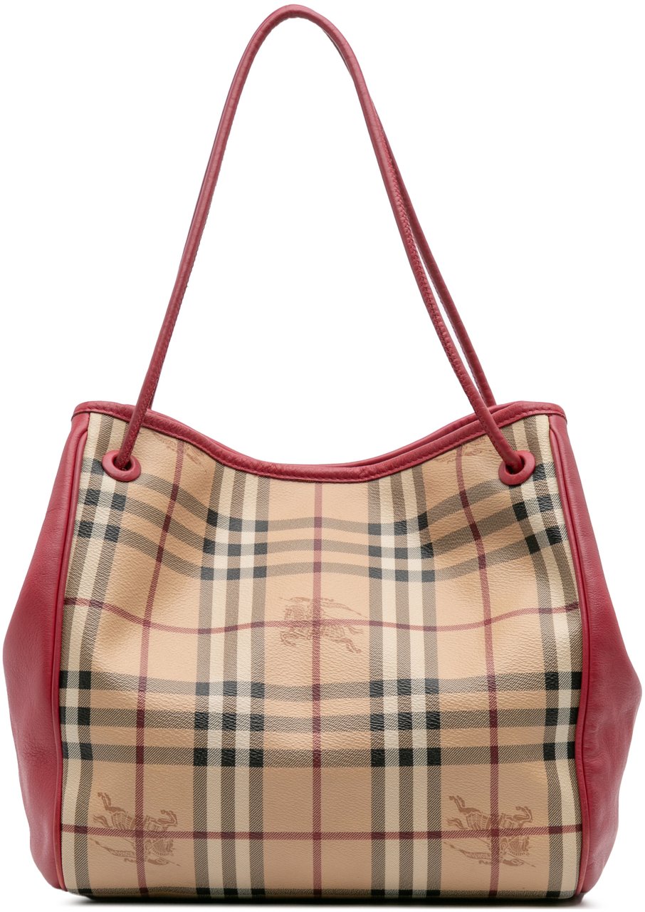 Burberry Small Haymarket Check Coated Canvas Canterbury Tote Bruin