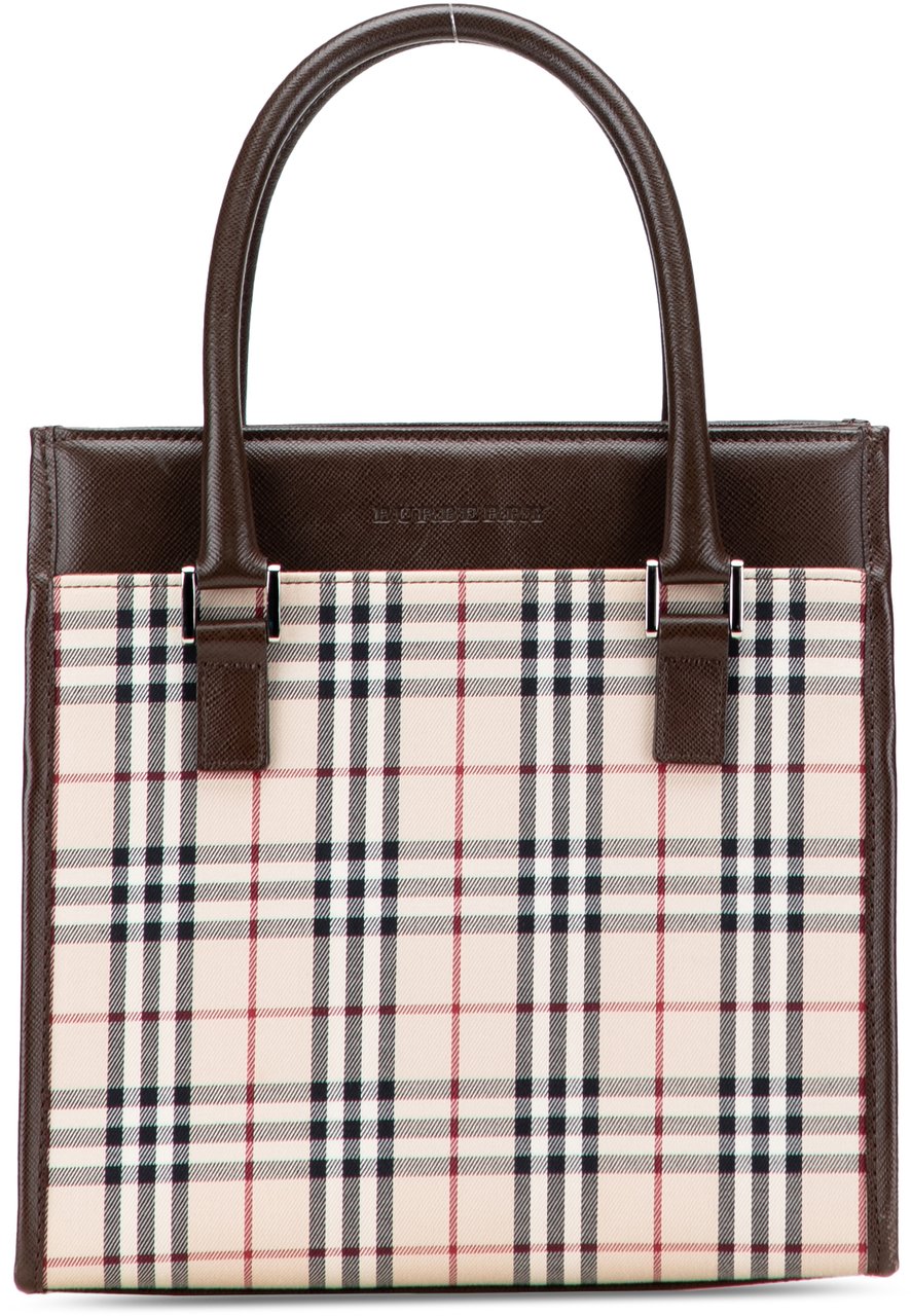 Burberry House Check Canvas Handbag Bruin