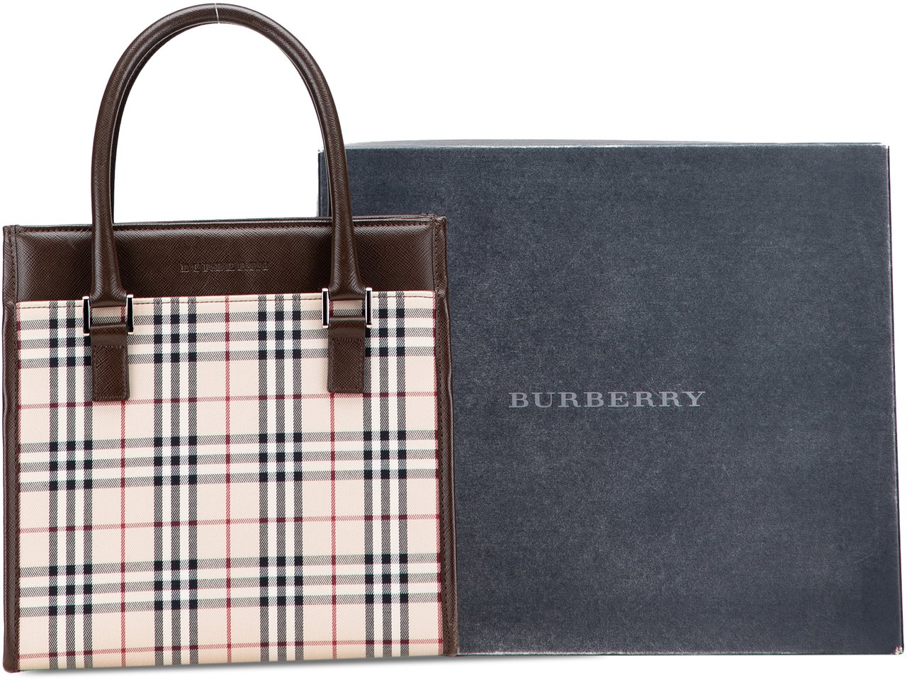 Burberry House Check Canvas Handbag Bruin