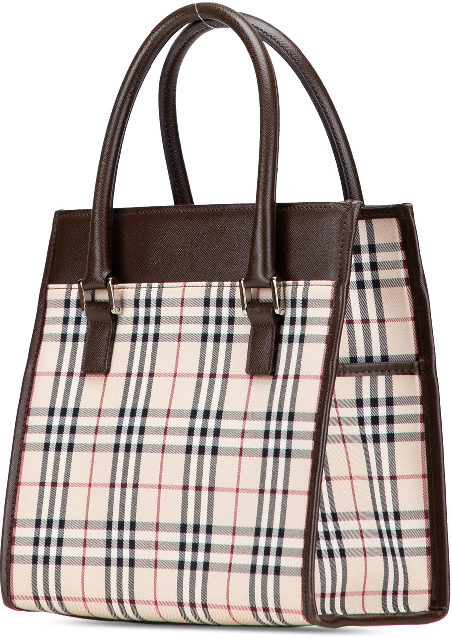 Burberry House Check Canvas Handbag Bruin