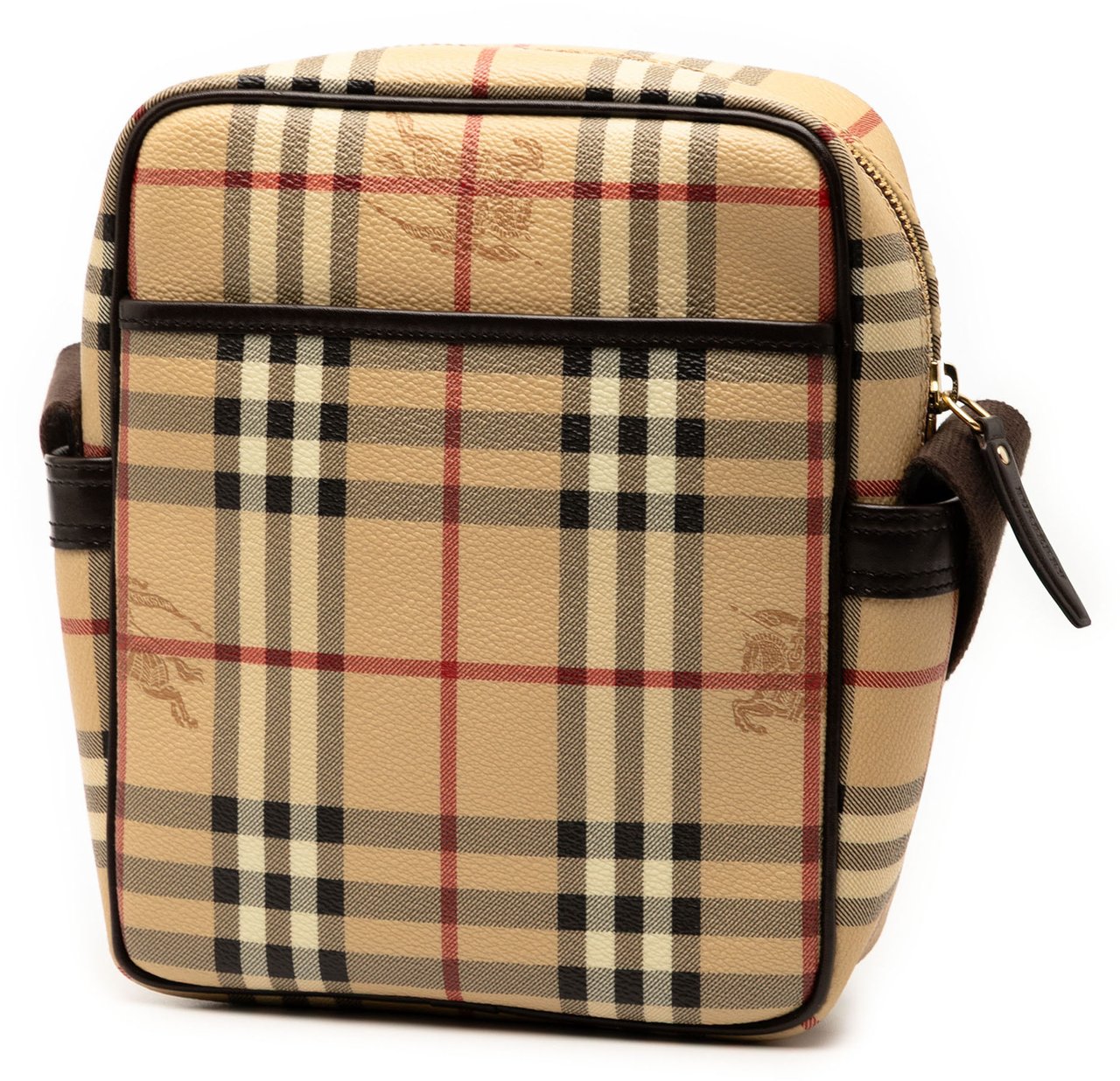 Burberry Haymarket Check Coated Canvas Crossbody Bruin