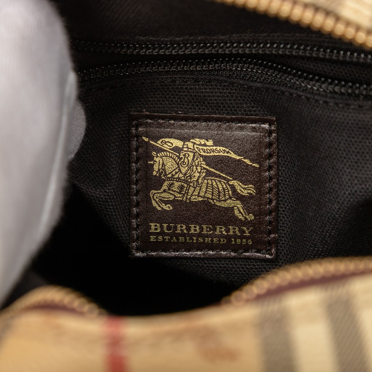 Burberry Haymarket Check Coated Canvas Crossbody Bruin