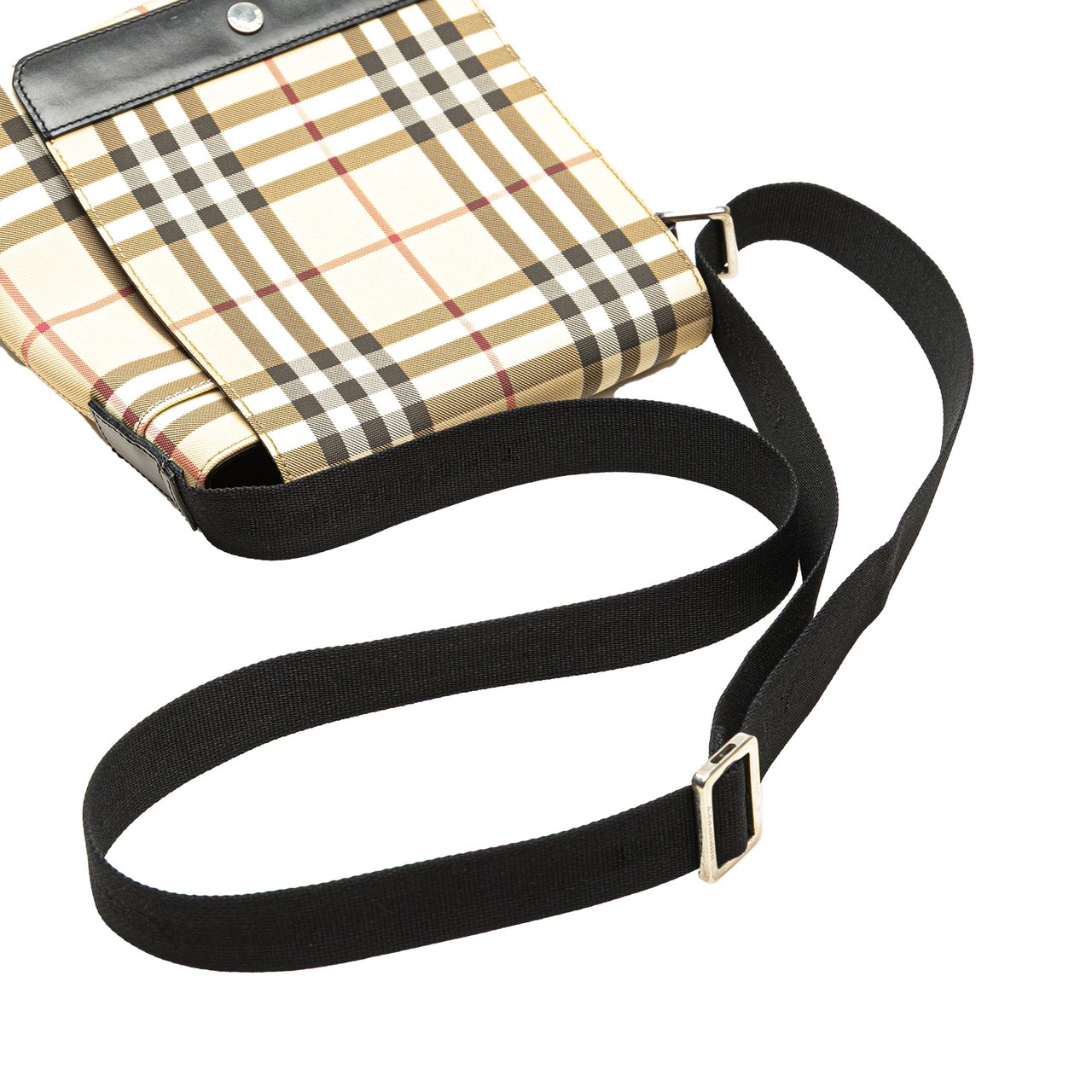 Burberry House Check Canvas Flap Crossbody Bruin