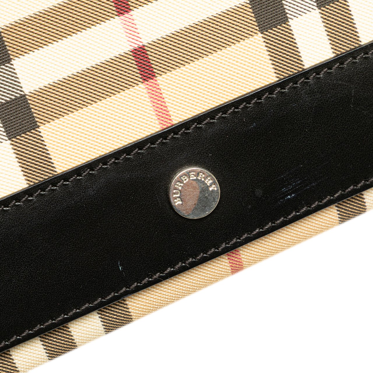 Burberry House Check Canvas Flap Crossbody Bruin