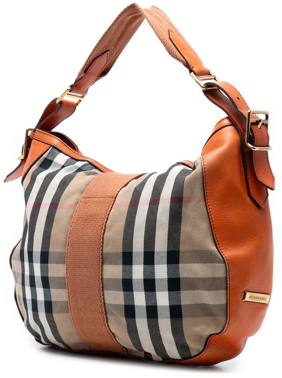 Burberry House Check Canvas Ashwood Hobo Bruin