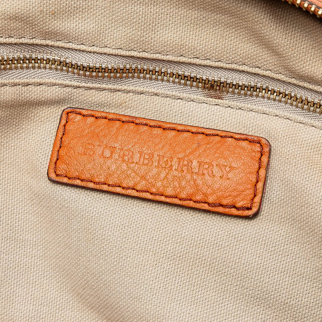 Burberry House Check Canvas Ashwood Hobo Bruin