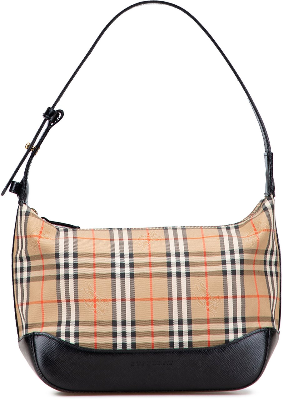 Burberry Haymarket Check Canvas Shoulder Bag Bruin