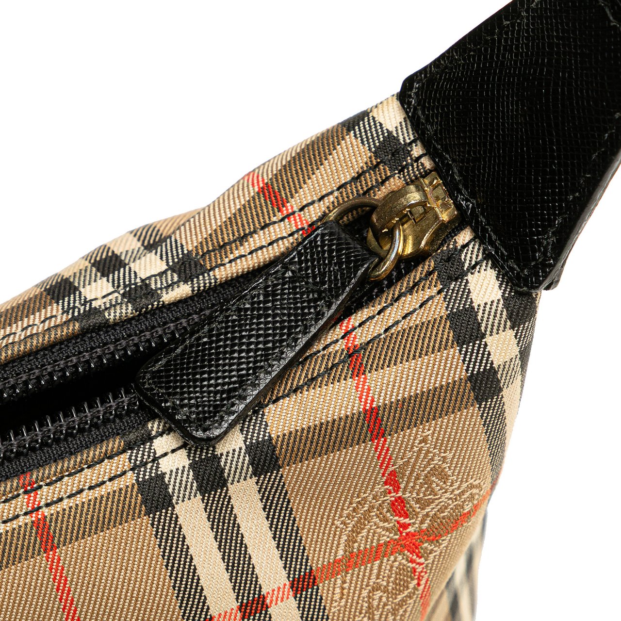Burberry Haymarket Check Canvas Shoulder Bag Bruin