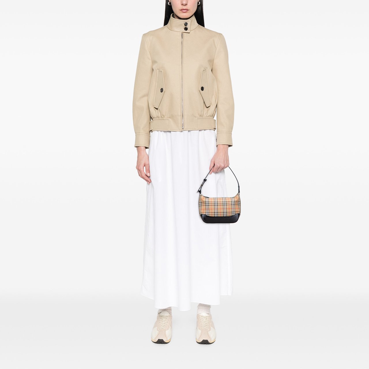 Burberry Haymarket Check Canvas Shoulder Bag Bruin