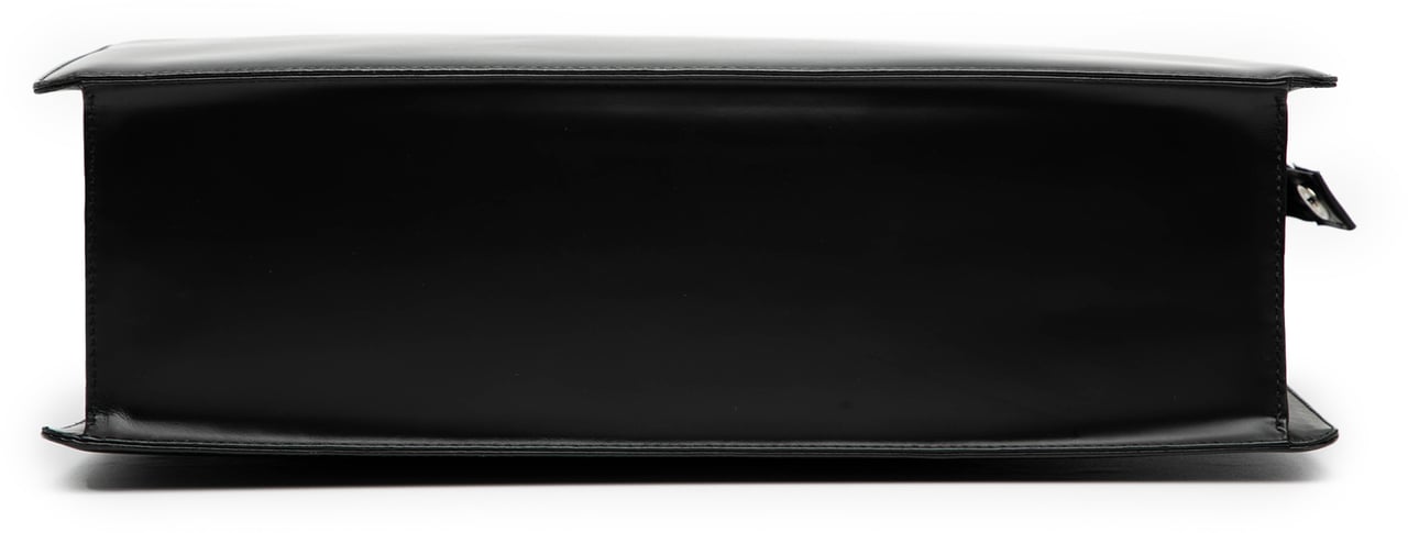 Burberry House Check Trimmed Leather Handbag Zwart