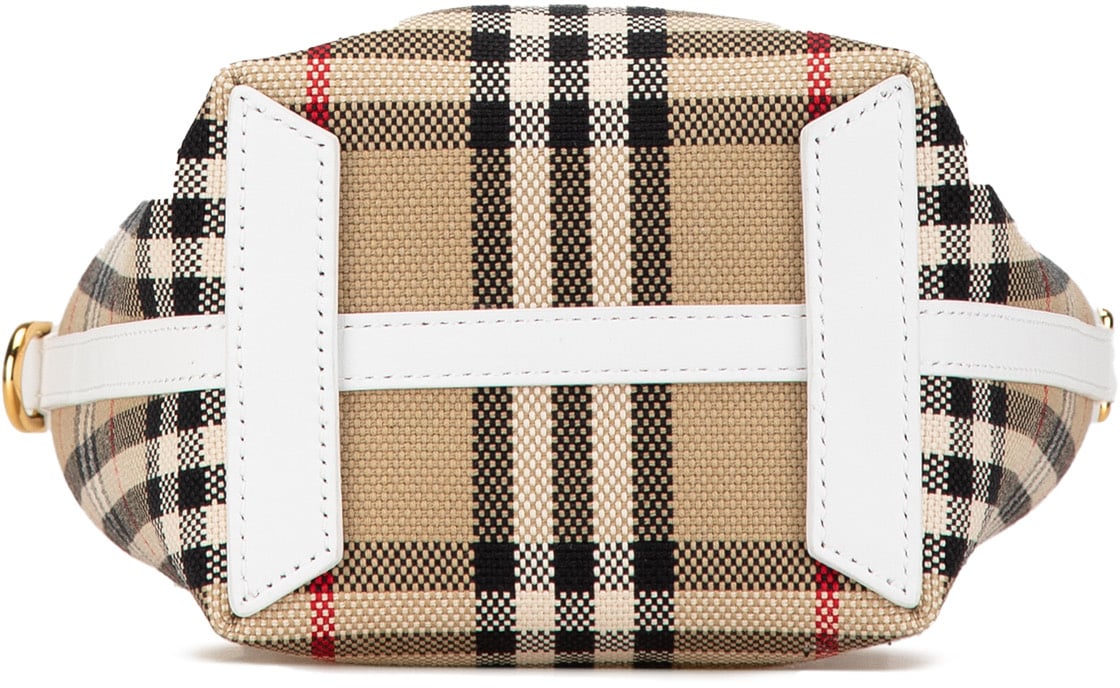 Burberry Mini House Check Canvas London Tote Bruin