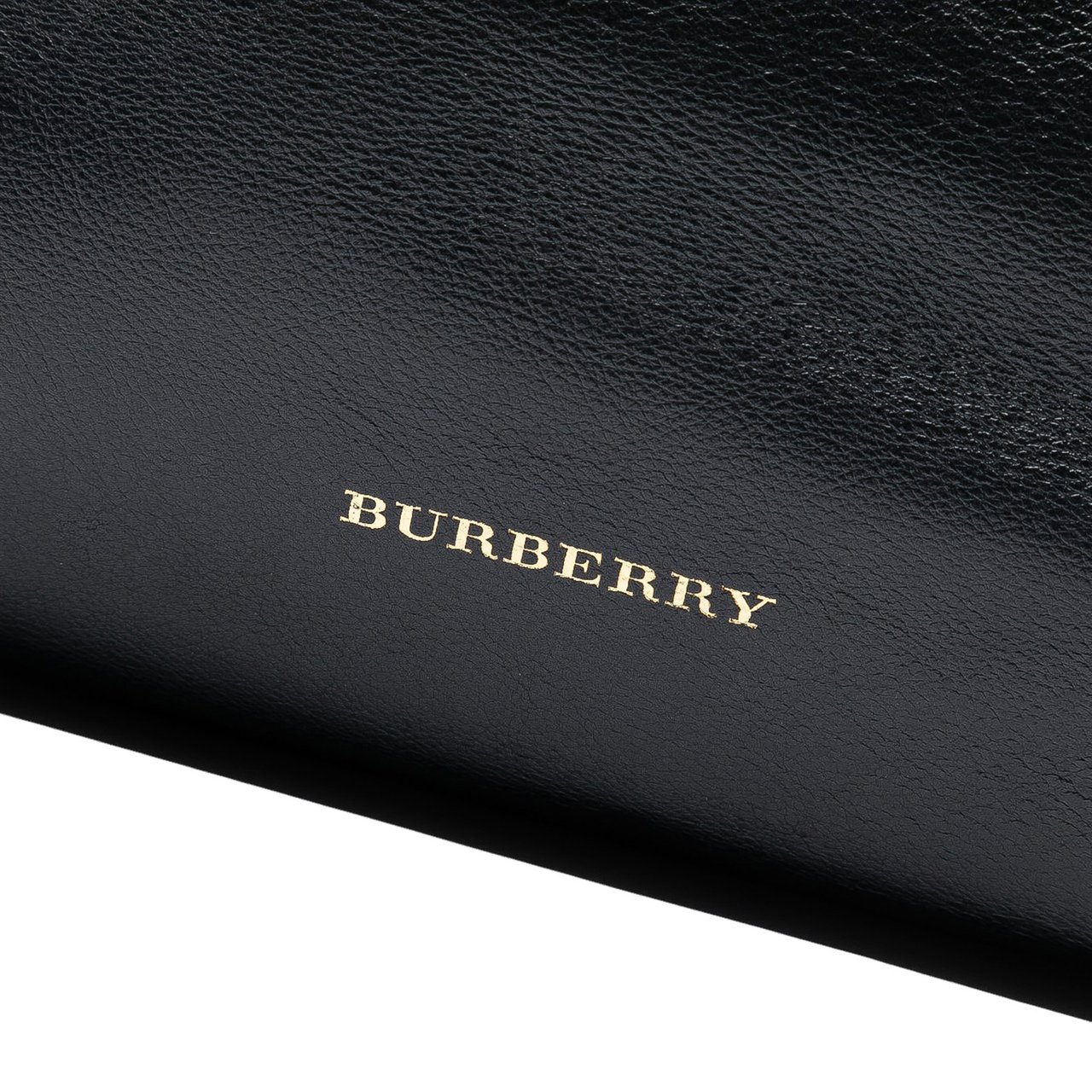 Burberry Medium Leather and House Check Banner Satchel Zwart