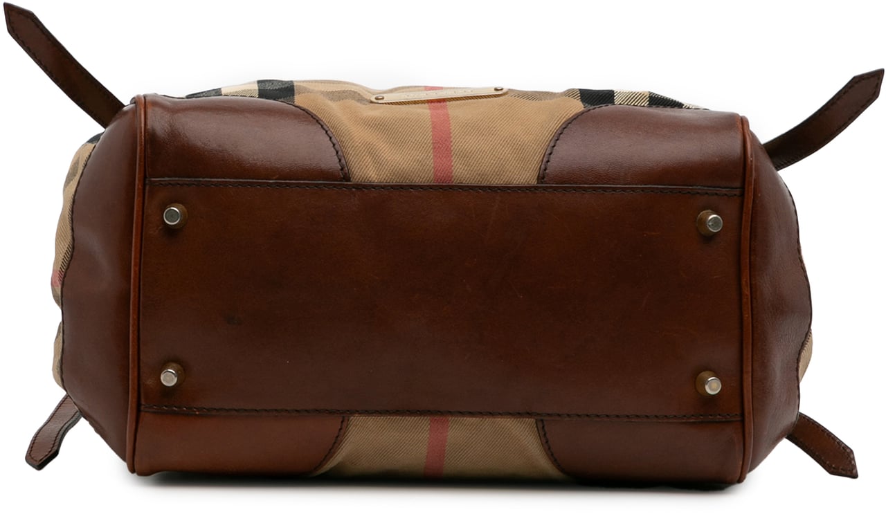 Burberry Small House Check Canvas Canterbury Tote Bruin