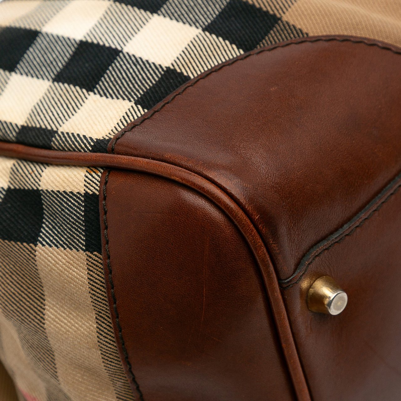 Burberry Small House Check Canvas Canterbury Tote Bruin