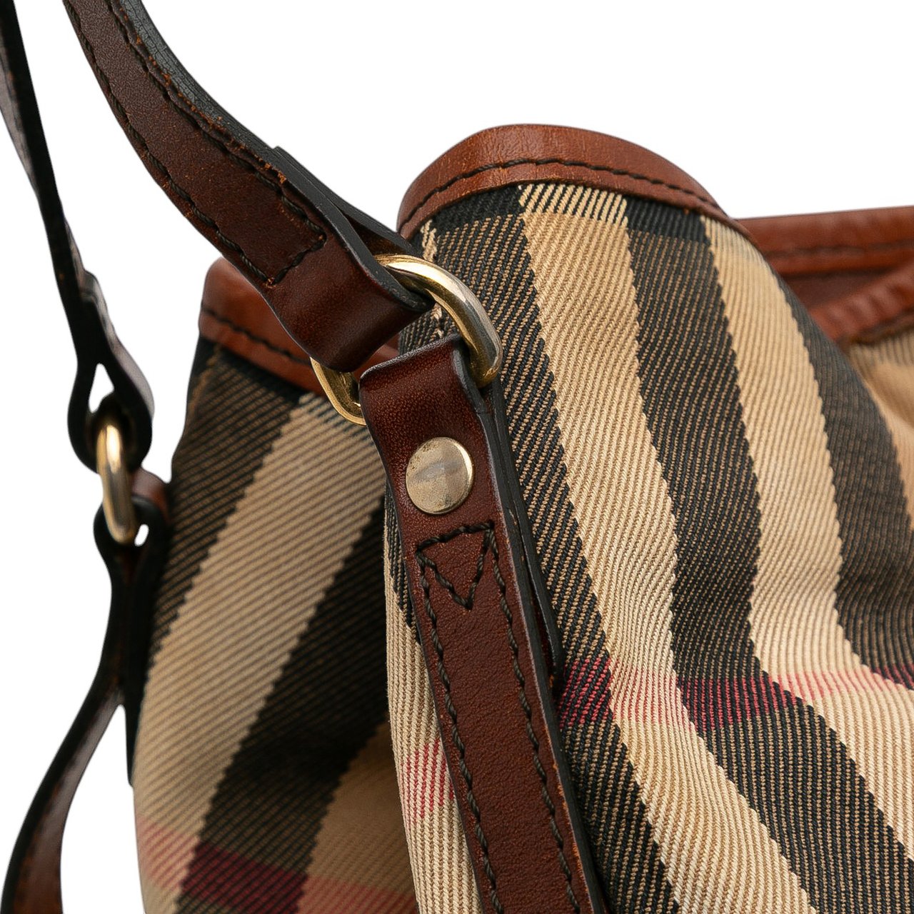 Burberry Small House Check Canvas Canterbury Tote Bruin