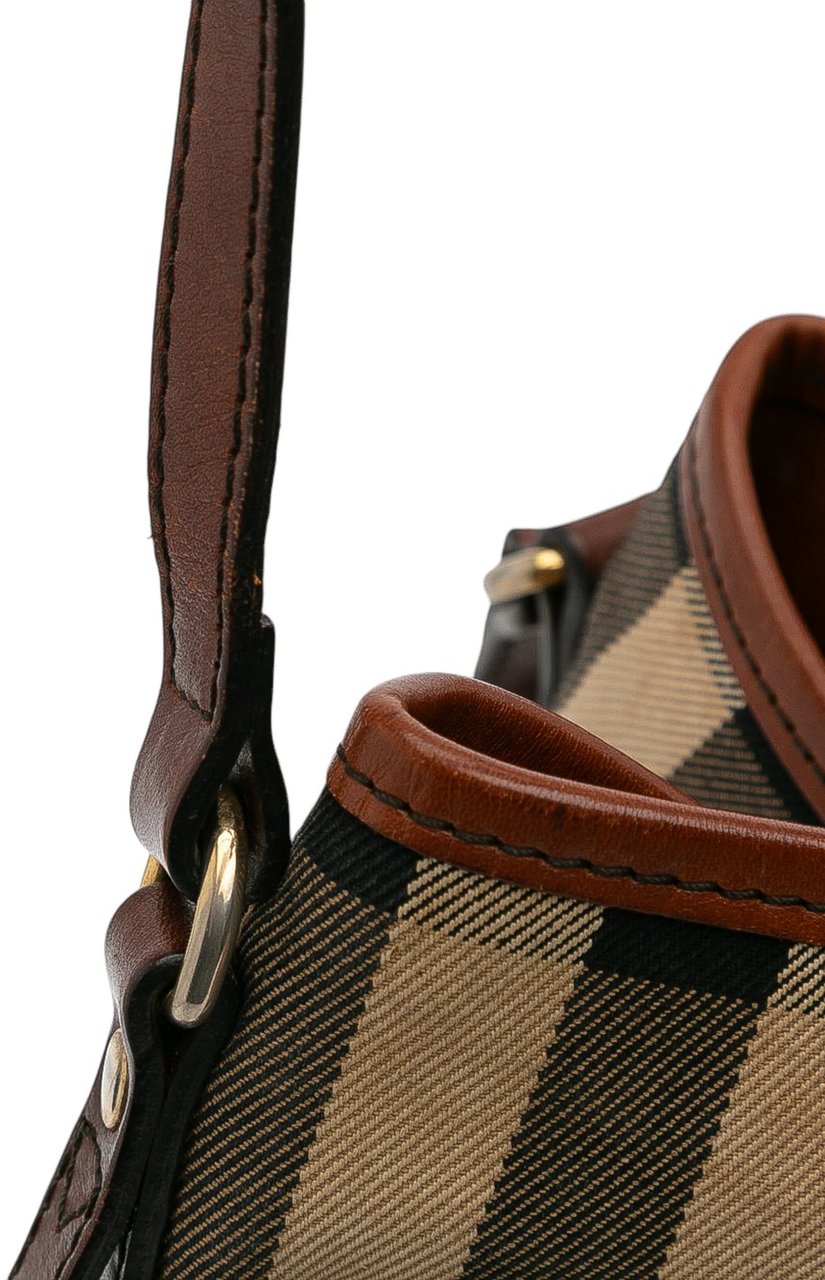 Burberry Small House Check Canvas Canterbury Tote Bruin