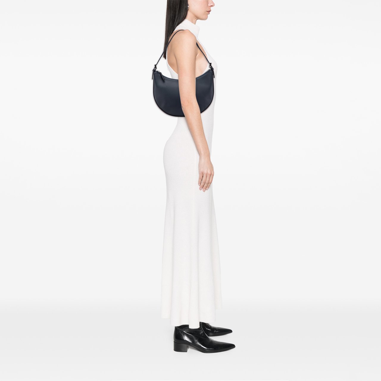 Burberry Leather Hobo Blauw