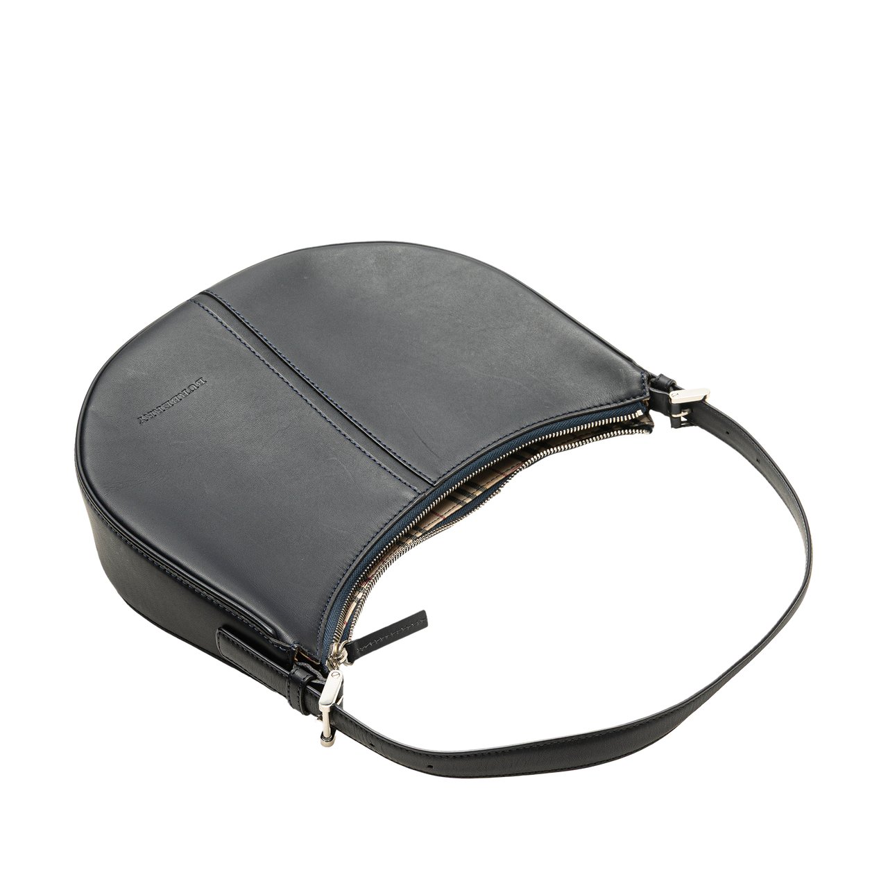 Burberry Leather Hobo Blauw