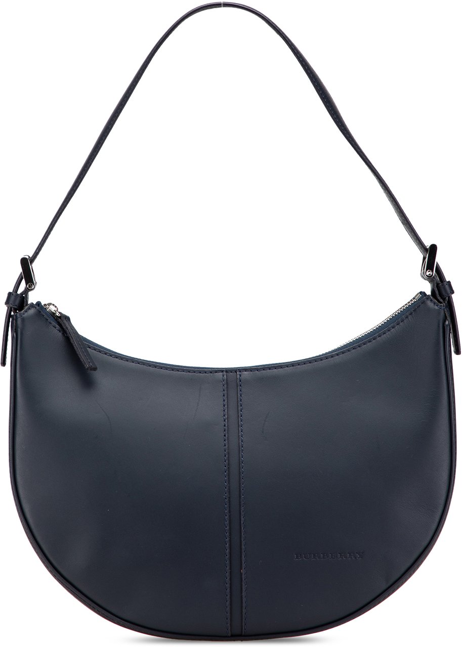 Burberry Leather Hobo Blauw