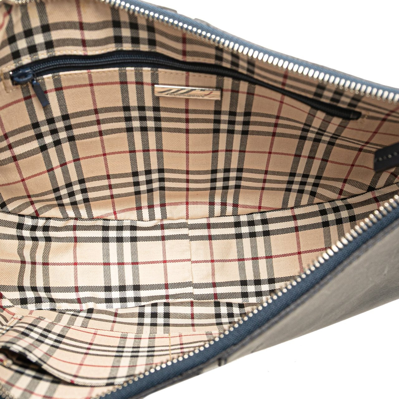 Burberry Leather Hobo Blauw