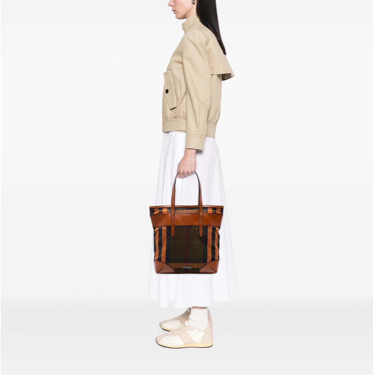 Burberry House Check Canvas Tote Bruin